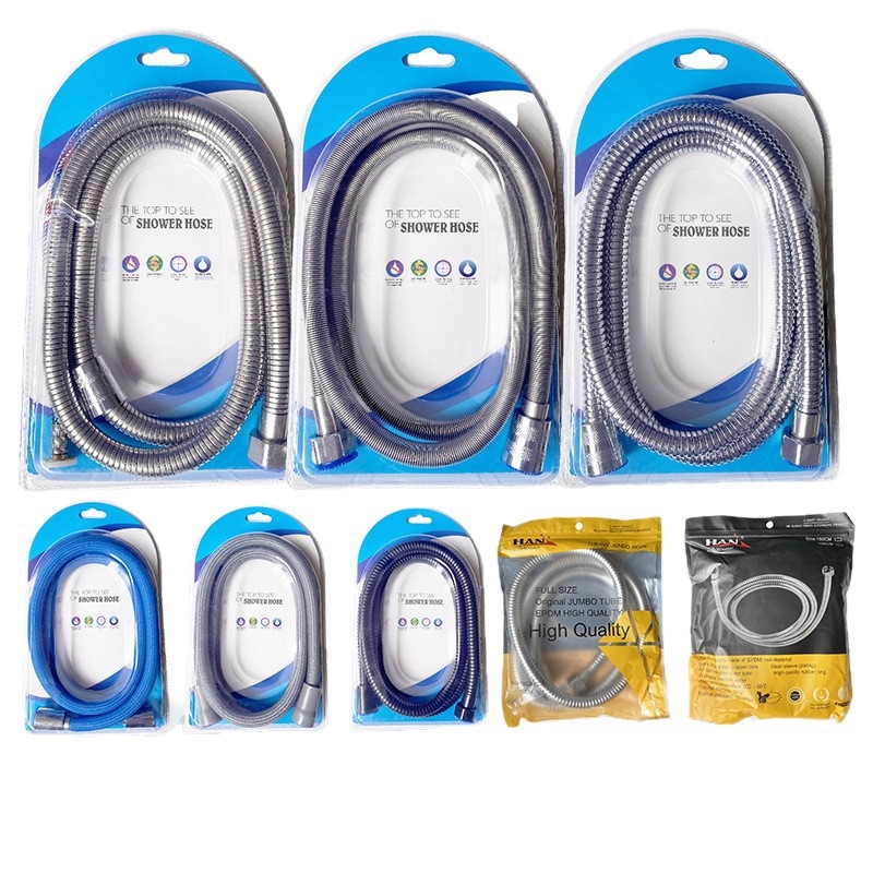 Nerezový sprchový hadič – zosilnený, odolný voči výbuchom, odolný voči vysokým teplotám, rýchle pripojenie, ručná inštalácia (Menovitý tlak 1.6 MPa; Materiál: nerezová oceľ; Konektory: nerezová oceľ)