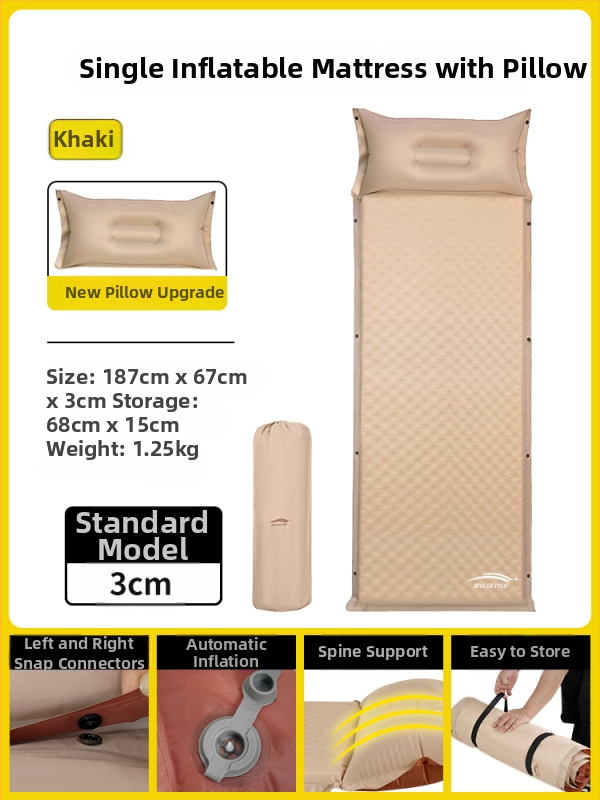 Αυτόματα φουσκώνεται αεροκρέβατο για υπαίθριο κάμπινγκ – φορητό στρώμα ύπνου για πάτωμα, επιφάνεια από συνθετικό ύφασμα