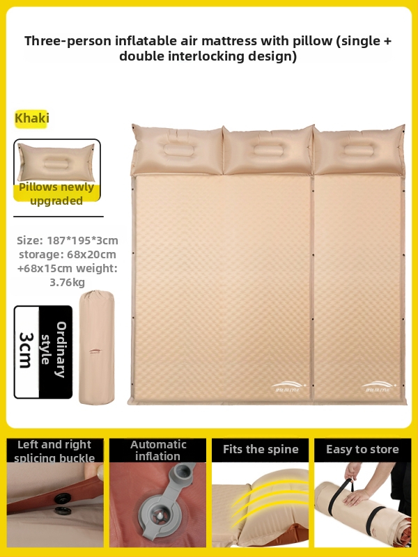 Αυτόματα φουσκώνεται αεροκρέβατο για υπαίθριο κάμπινγκ – φορητό στρώμα ύπνου για πάτωμα, επιφάνεια από συνθετικό ύφασμα