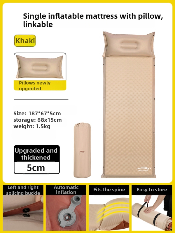Αυτόματα φουσκώνεται αεροκρέβατο για υπαίθριο κάμπινγκ – φορητό στρώμα ύπνου για πάτωμα, επιφάνεια από συνθετικό ύφασμα
