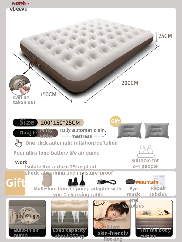 Αυτόματα φουσκώνεται αεροκρέβατο για υπαίθριο κάμπινγκ – φορητό στρώμα ύπνου για πάτωμα, επιφάνεια από συνθετικό ύφασμα