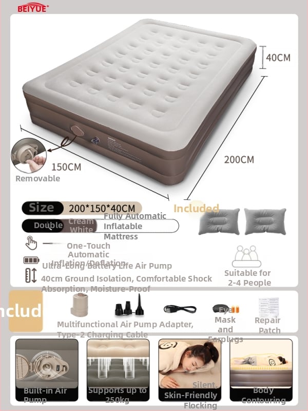 Αυτόματα φουσκώνεται αεροκρέβατο για υπαίθριο κάμπινγκ – φορητό στρώμα ύπνου για πάτωμα, επιφάνεια από συνθετικό ύφασμα