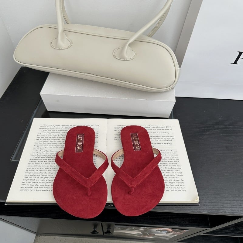 Сандали с шарка рибена кост, корейски стил, ежедневни обувки с PU горнище и PU подметка, кръгъл нос, плосък ток