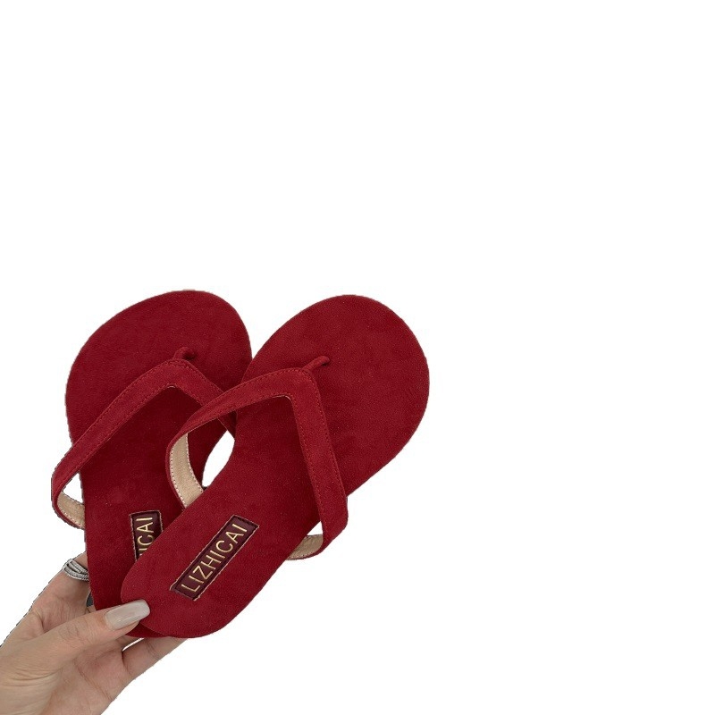 Сандали с шарка рибена кост, корейски стил, ежедневни обувки с PU горнище и PU подметка, кръгъл нос, плосък ток