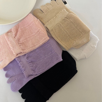 Petoprstne pamukaste čarape, visok tunel, prozračna mreža, upijaju znoj