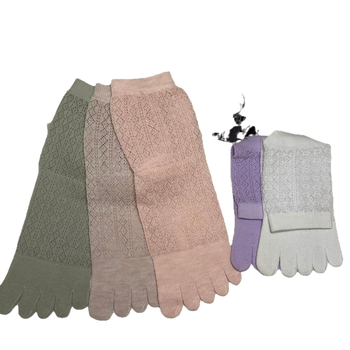 Petoprstne pamukaste čarape, visok tunel, prozračna mreža, upijaju znoj