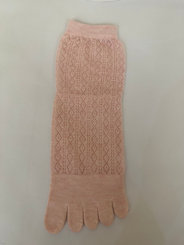 Petoprstne pamukaste čarape, visok tunel, prozračna mreža, upijaju znoj