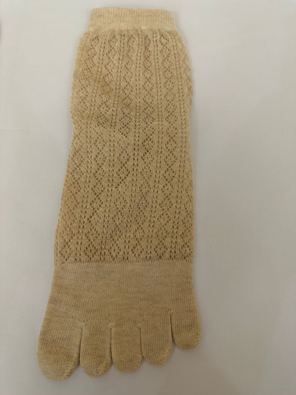 Petoprstne pamukaste čarape, visok tunel, prozračna mreža, upijaju znoj