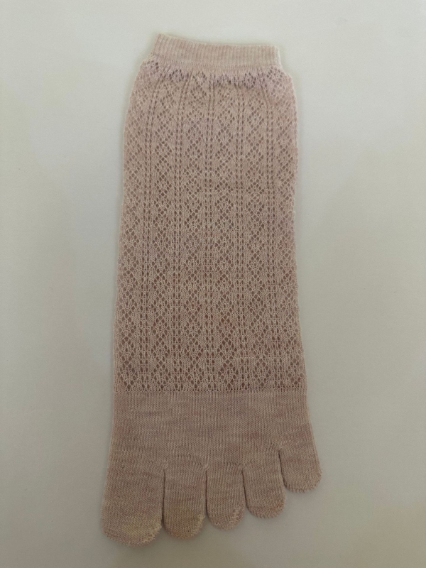 Petoprstne pamukaste čarape, visok tunel, prozračna mreža, upijaju znoj