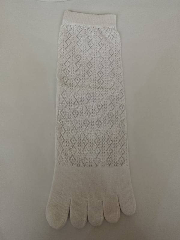 Petoprstne pamukaste čarape, visok tunel, prozračna mreža, upijaju znoj