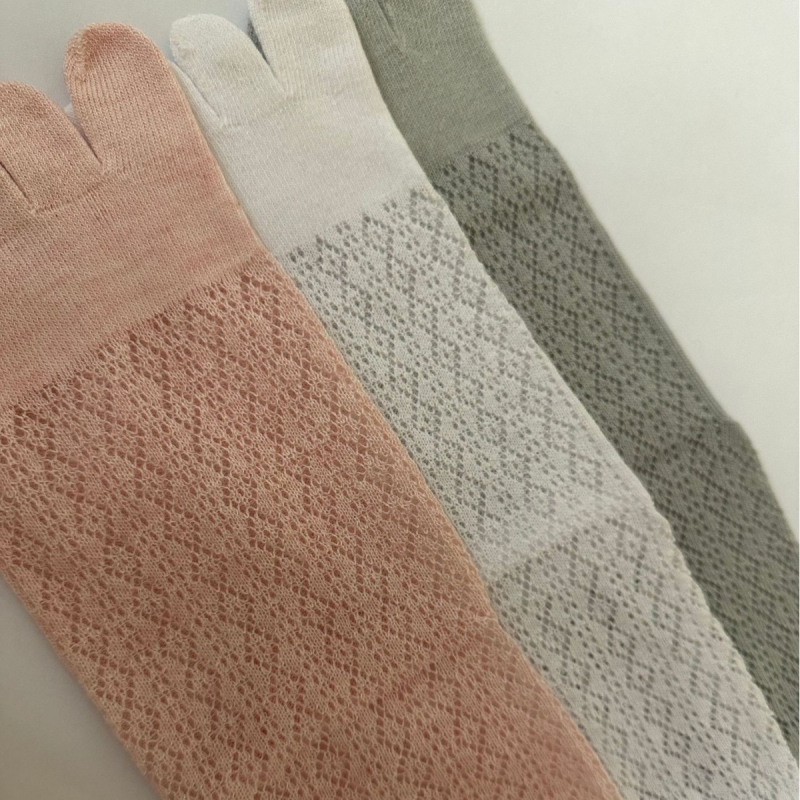 Petoprstne pamukaste čarape, visok tunel, prozračna mreža, upijaju znoj