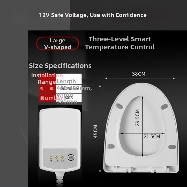 CE-tanúsítványú elektromos fűtésű vécéülés, hőmérséklet-szabályzás, UV-típus, azonnali fűtés, PP anyag