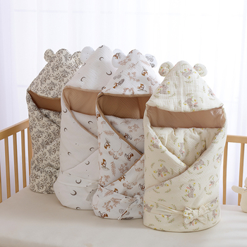 BeBi spavaća vreća cocoon stil, vanjski dio od pamuka s pamukom podstavkom i punilom, za novorođenčad 0–1 godina, odvojiva i strojno periva, zatvarač od najlona, pogodna za zimu, proljeće i jesen