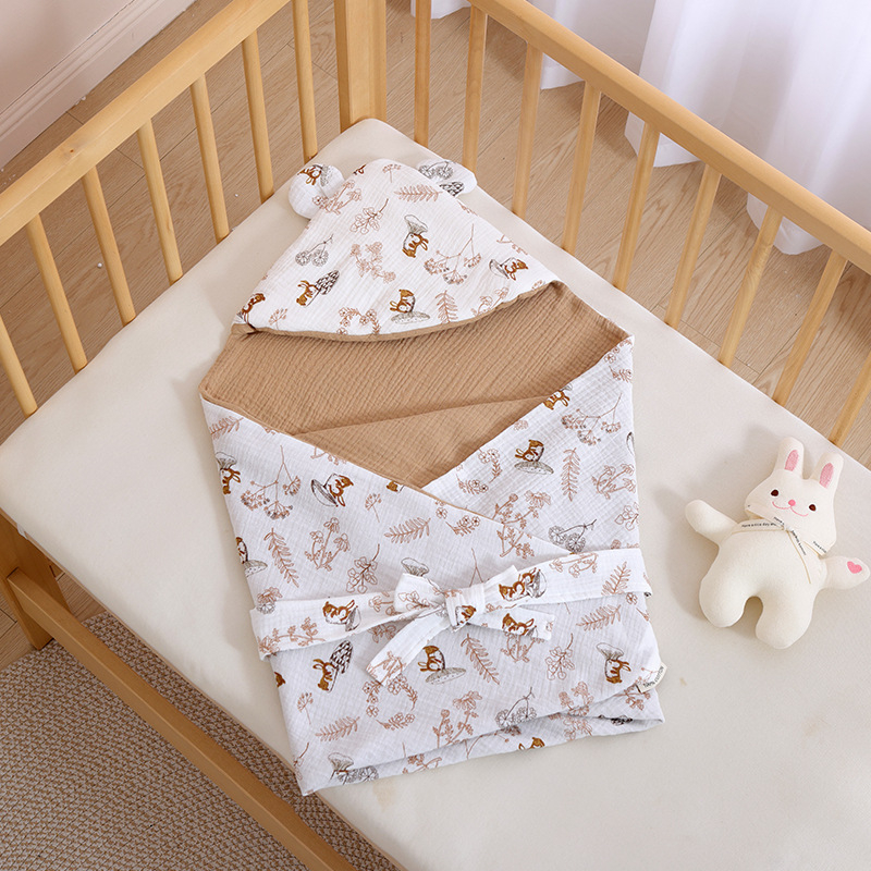 BeBi spavaća vreća cocoon stil, vanjski dio od pamuka s pamukom podstavkom i punilom, za novorođenčad 0–1 godina, odvojiva i strojno periva, zatvarač od najlona, pogodna za zimu, proljeće i jesen