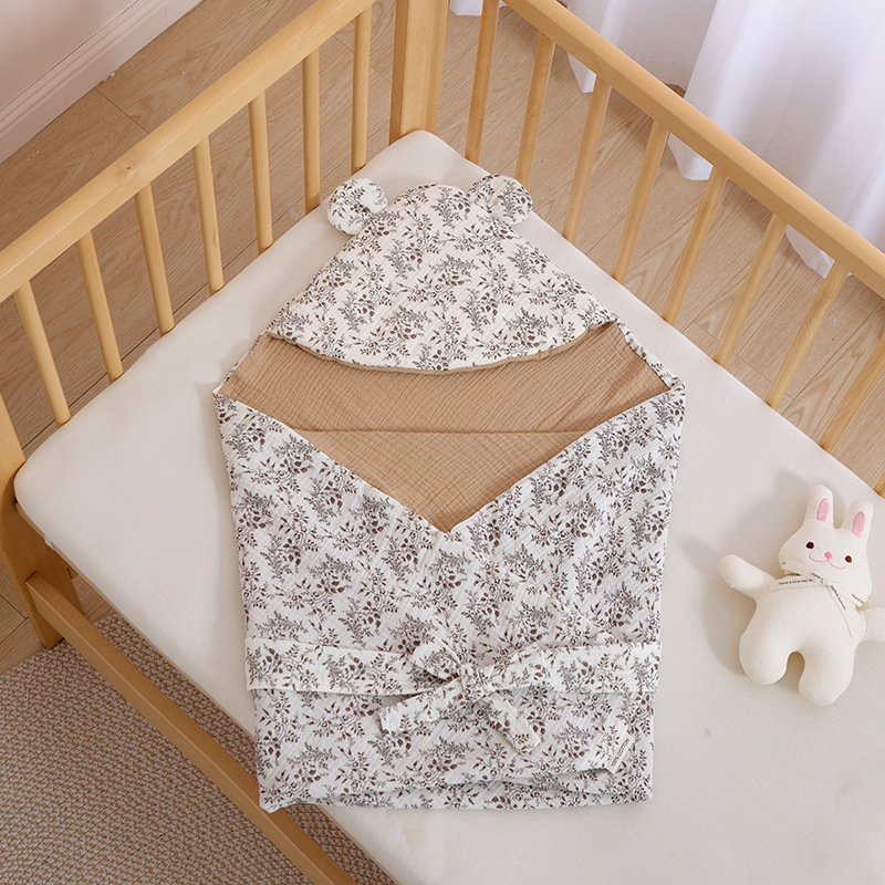 BeBi spavaća vreća cocoon stil, vanjski dio od pamuka s pamukom podstavkom i punilom, za novorođenčad 0–1 godina, odvojiva i strojno periva, zatvarač od najlona, pogodna za zimu, proljeće i jesen