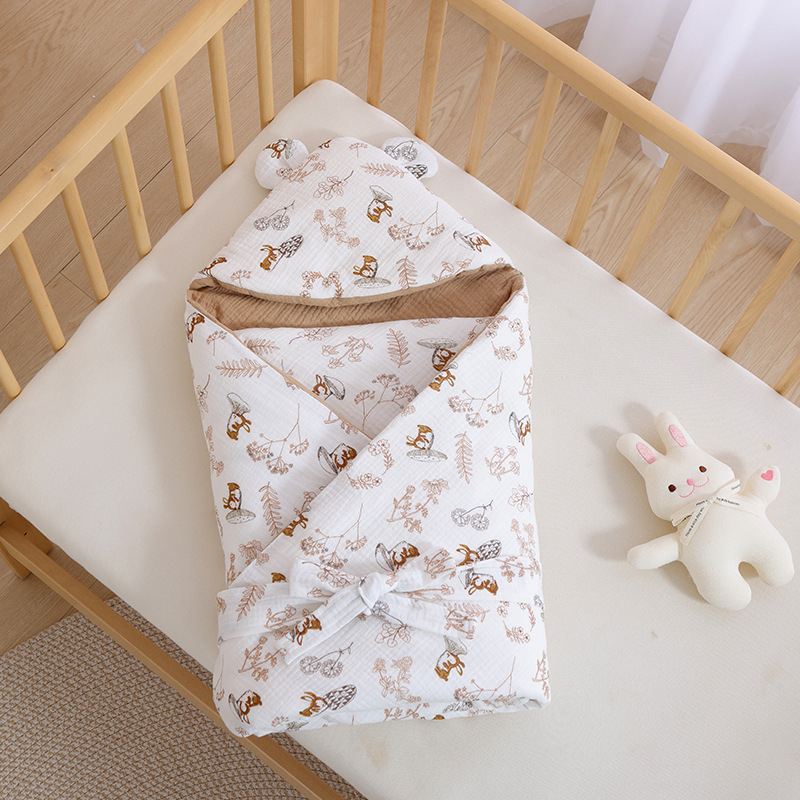 BeBi spavaća vreća cocoon stil, vanjski dio od pamuka s pamukom podstavkom i punilom, za novorođenčad 0–1 godina, odvojiva i strojno periva, zatvarač od najlona, pogodna za zimu, proljeće i jesen