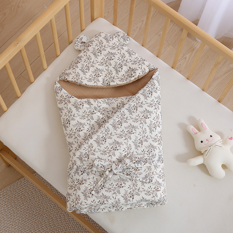 BeBi spavaća vreća cocoon stil, vanjski dio od pamuka s pamukom podstavkom i punilom, za novorođenčad 0–1 godina, odvojiva i strojno periva, zatvarač od najlona, pogodna za zimu, proljeće i jesen