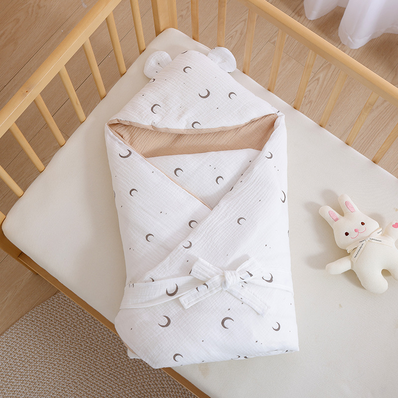 BeBi spavaća vreća cocoon stil, vanjski dio od pamuka s pamukom podstavkom i punilom, za novorođenčad 0–1 godina, odvojiva i strojno periva, zatvarač od najlona, pogodna za zimu, proljeće i jesen