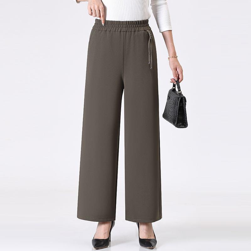 Széles lábú nadrág, hosszú nadrág, TR anyag, PVC 95%+, egyszínű dizájn, közepes vastagság