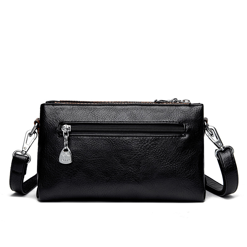 Ženska torbica za rame i crossbody, gradski minimalistički stil — PU materijal, vodoravni kvadratični oblik, zatvaranje na zip, unutarnja džep sa zipom i džep za telefon