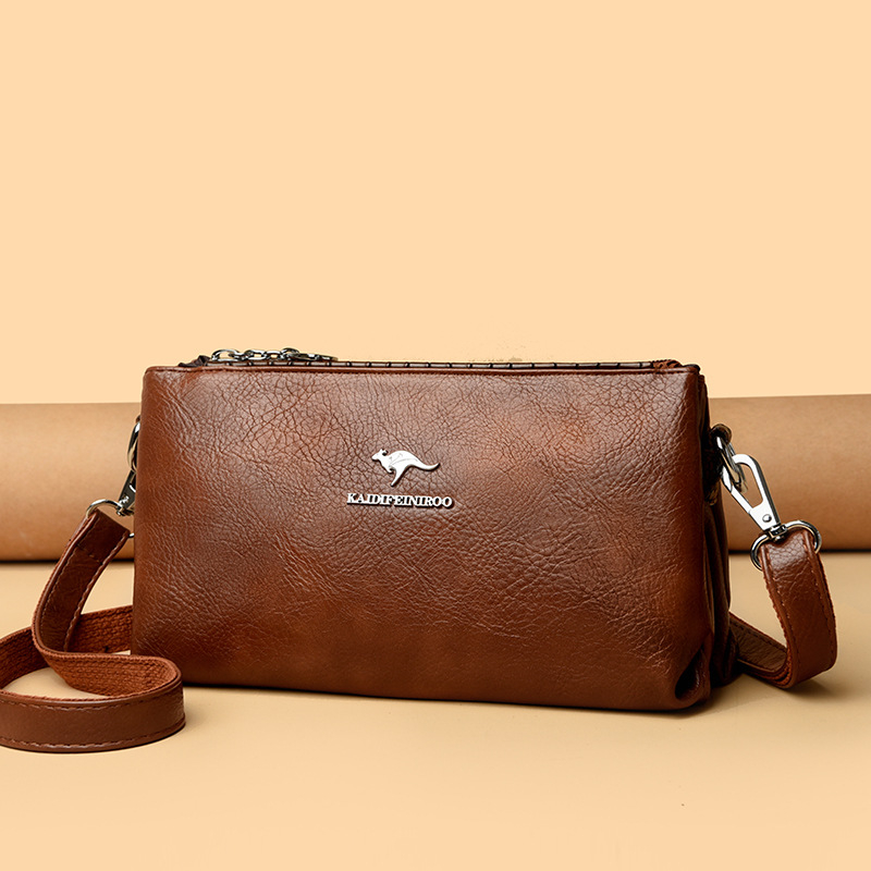Ženska torbica za rame i crossbody, gradski minimalistički stil — PU materijal, vodoravni kvadratični oblik, zatvaranje na zip, unutarnja džep sa zipom i džep za telefon