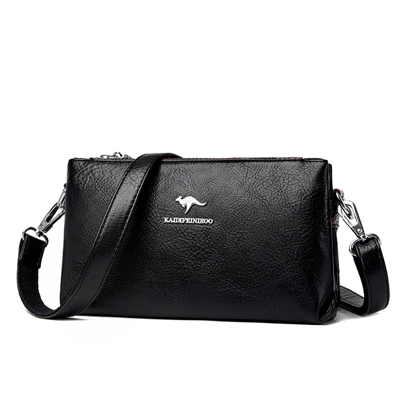 Ženska torbica za rame i crossbody, gradski minimalistički stil — PU materijal, vodoravni kvadratični oblik, zatvaranje na zip, unutarnja džep sa zipom i džep za telefon