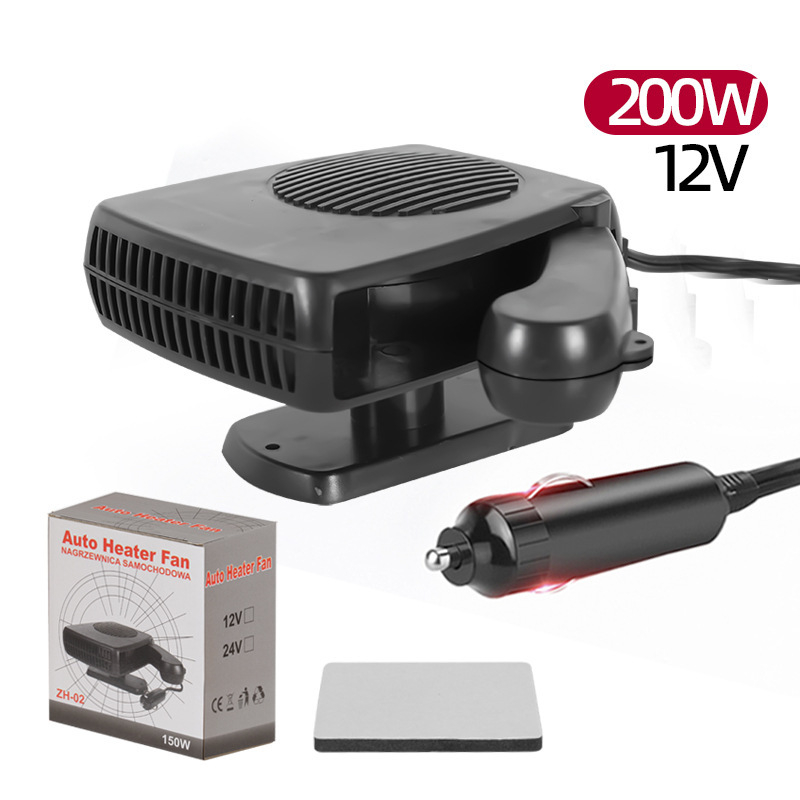 Auto grijač BY-325, 12V/24V, 150-200W, ABS, topli zrak za odmrzavanje, tri izlaza zraka