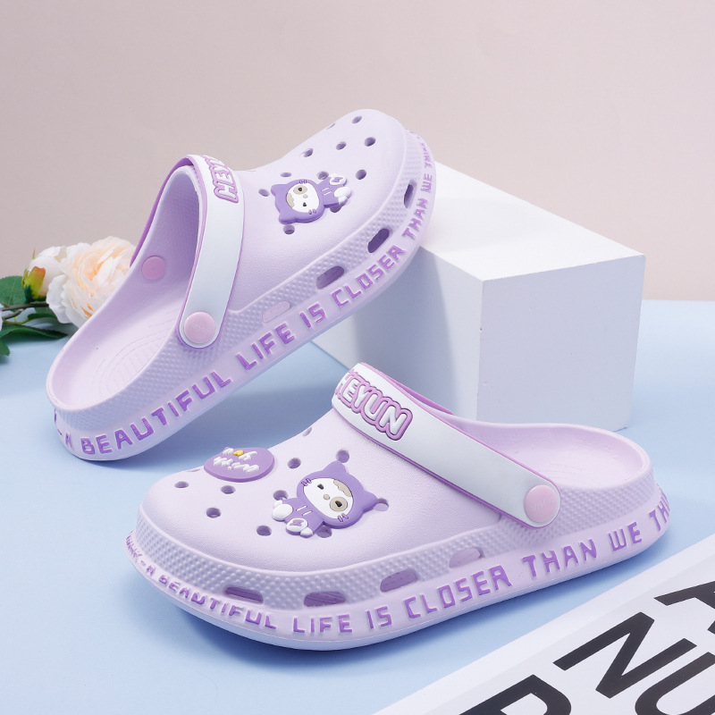 Γυναικείες παντόφλες με τρύπες, EVA επάνω και σόλα, ελαφριές casual παραθαλάσσιες παντόφλες, παχιά σόλα 2–3 εκ, ύψος φτέρνας 3 εκ, αντιολισθητικό – μεσαίο