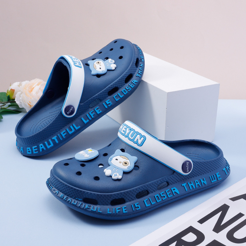 Γυναικείες παντόφλες με τρύπες, EVA επάνω και σόλα, ελαφριές casual παραθαλάσσιες παντόφλες, παχιά σόλα 2–3 εκ, ύψος φτέρνας 3 εκ, αντιολισθητικό – μεσαίο