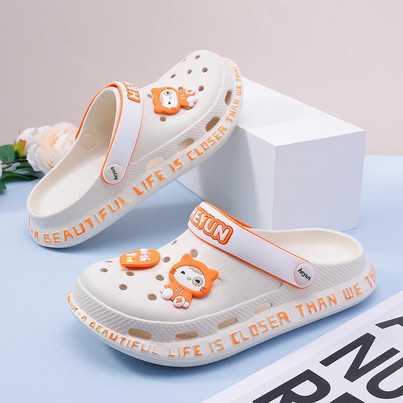 Γυναικείες παντόφλες με τρύπες, EVA επάνω και σόλα, ελαφριές casual παραθαλάσσιες παντόφλες, παχιά σόλα 2–3 εκ, ύψος φτέρνας 3 εκ, αντιολισθητικό – μεσαίο