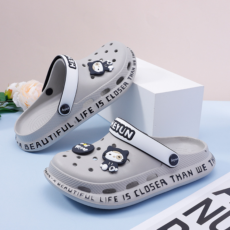 Γυναικείες παντόφλες με τρύπες, EVA επάνω και σόλα, ελαφριές casual παραθαλάσσιες παντόφλες, παχιά σόλα 2–3 εκ, ύψος φτέρνας 3 εκ, αντιολισθητικό – μεσαίο