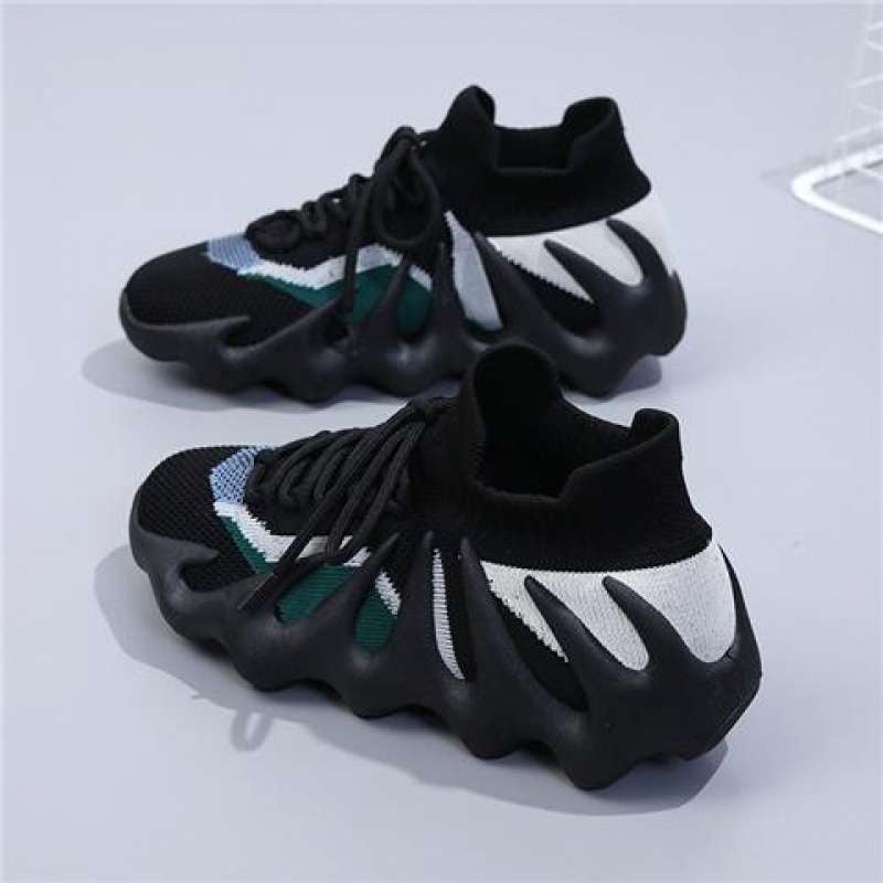 Γυναικεία ανάπνευσιμα υφασμάτινα αθλητικά παπούτσια για τρέξιμο με δερμάτινο καπάκι δακτύλου, μεσαίο ύψος, καουτσούκ σόλα, κορδόνια