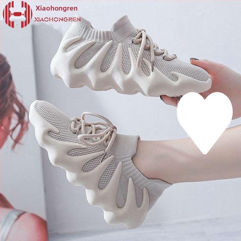 Γυναικεία ανάπνευσιμα υφασμάτινα αθλητικά παπούτσια για τρέξιμο με δερμάτινο καπάκι δακτύλου, μεσαίο ύψος, καουτσούκ σόλα, κορδόνια