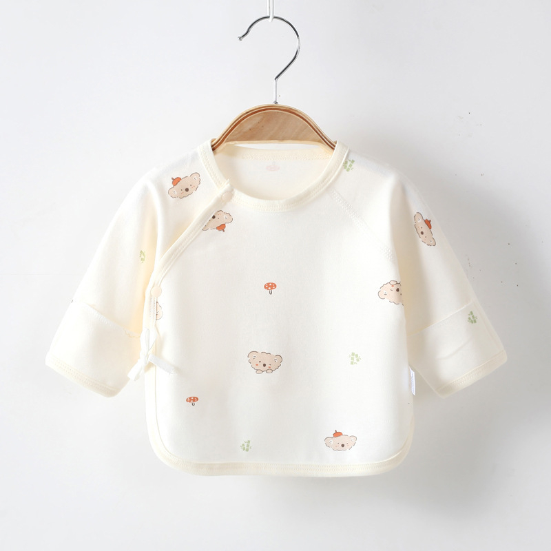 Νεογέννητο μακρυμάνικο τοπ από 100% βαμβάκι, βουρτσισμένο απαλό φινίρισμα, τεσσάρων εποχών, 0–12 μηνών