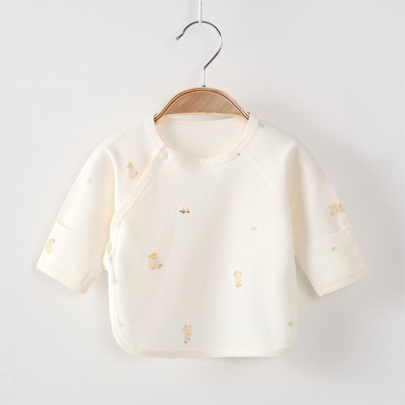 Νεογέννητο μακρυμάνικο τοπ από 100% βαμβάκι, βουρτσισμένο απαλό φινίρισμα, τεσσάρων εποχών, 0–12 μηνών