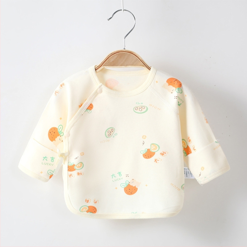 Νεογέννητο μακρυμάνικο τοπ από 100% βαμβάκι, βουρτσισμένο απαλό φινίρισμα, τεσσάρων εποχών, 0–12 μηνών