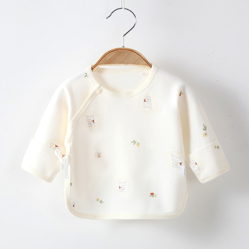 Νεογέννητο μακρυμάνικο τοπ από 100% βαμβάκι, βουρτσισμένο απαλό φινίρισμα, τεσσάρων εποχών, 0–12 μηνών