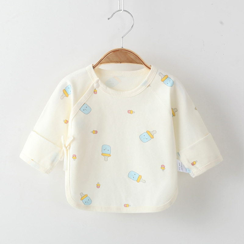 Νεογέννητο μακρυμάνικο τοπ από 100% βαμβάκι, βουρτσισμένο απαλό φινίρισμα, τεσσάρων εποχών, 0–12 μηνών