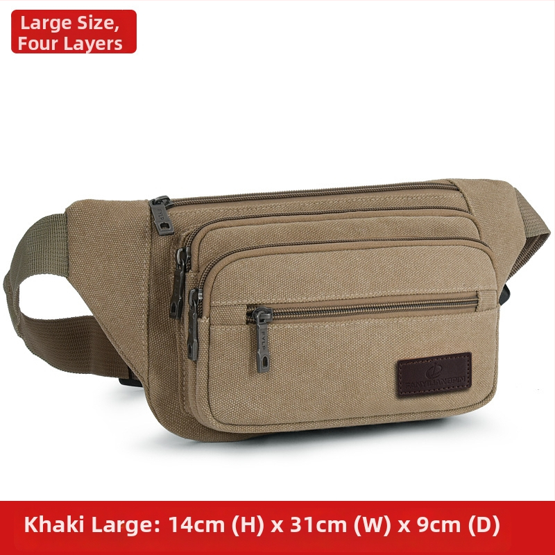 Férfi vászon övtáska, városi minimalist stílus, lélegző, ideális szabadidős utazásokhoz