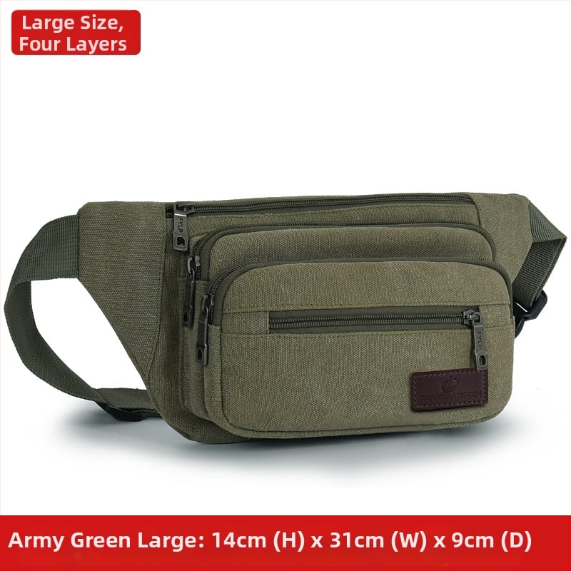 Férfi vászon övtáska, városi minimalist stílus, lélegző, ideális szabadidős utazásokhoz