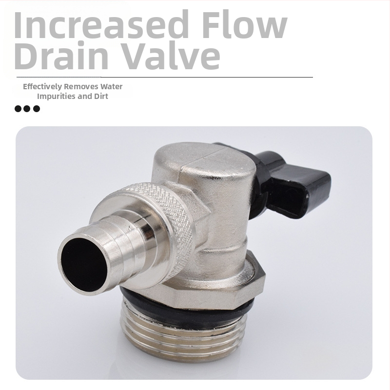 Meďový vypúšťací ventil pre geotermálne podlahové vykurovanie; celá meď; konštrukcia z meďe; určené na vypúšťanie