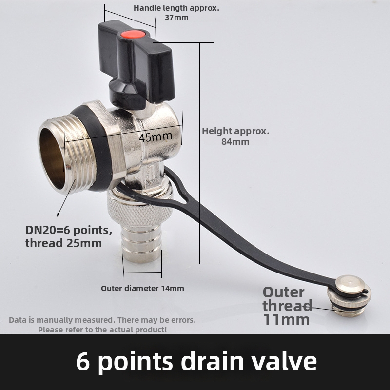 Meďový vypúšťací ventil pre geotermálne podlahové vykurovanie; celá meď; konštrukcia z meďe; určené na vypúšťanie