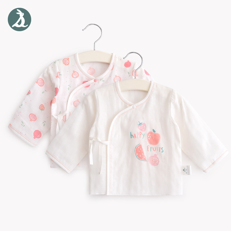 Νεογέννητο τοπ με μακριά μανίκια από γάζα βαμβακερή, 100% βαμβάκι, μαλακτωμένο ύφασμα, στρογγυλή λαιμόκοψη, καλοκαίρι