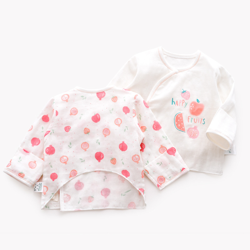 Νεογέννητο τοπ με μακριά μανίκια από γάζα βαμβακερή, 100% βαμβάκι, μαλακτωμένο ύφασμα, στρογγυλή λαιμόκοψη, καλοκαίρι