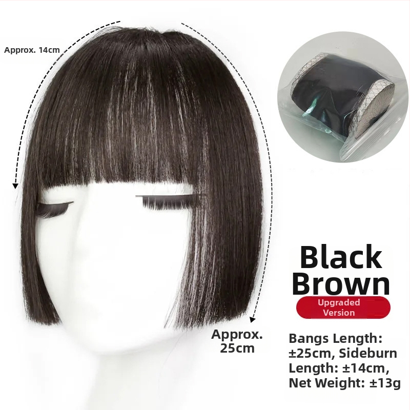 Parochňa s ofinkou pre ženy, tepelne odolné syntetické vlasy, rovný alebo naklonený ofina, dá sa farbiť, mení tvar tváre