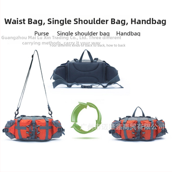 Pojasna torba za otvorene aktivnosti s velikim kapacitetom, višenamjenska torba za planinarenje i crossbody — najlon, prozračna i otporna na habanje, Snow Wind, unisex, za outdoor sportove