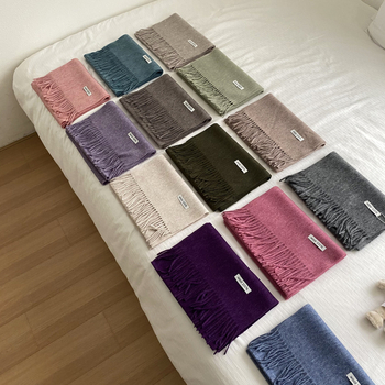 Šal od 100% vune, warp-knit, s resicama, za zimu