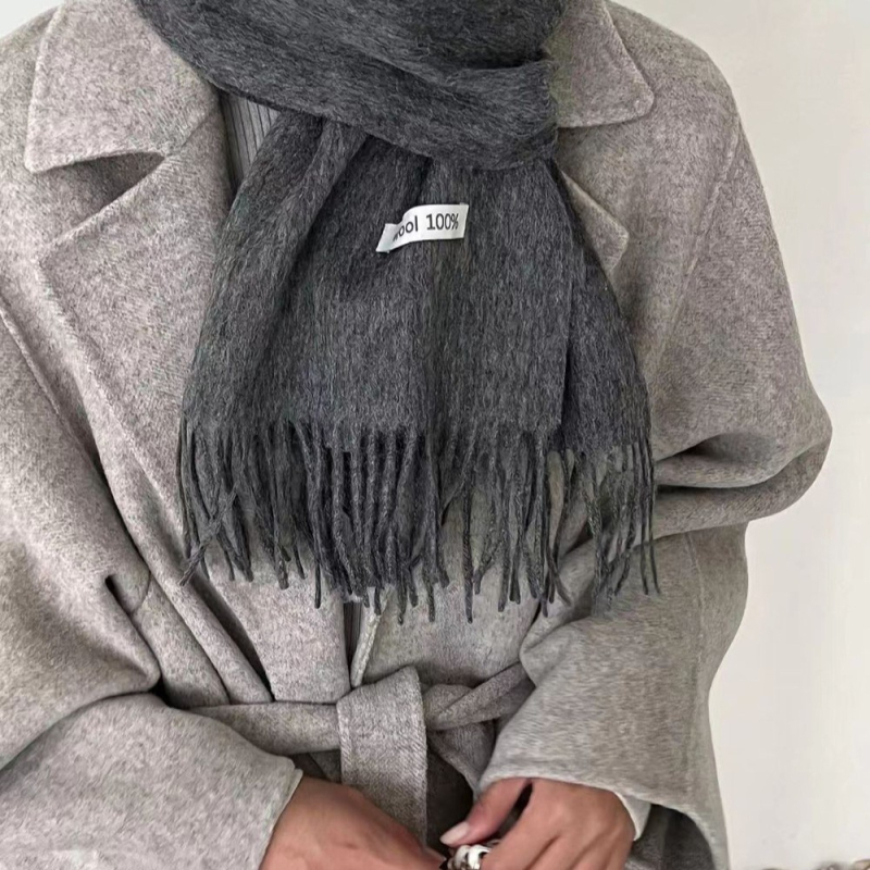 Šal od 100% vune, warp-knit, s resicama, za zimu