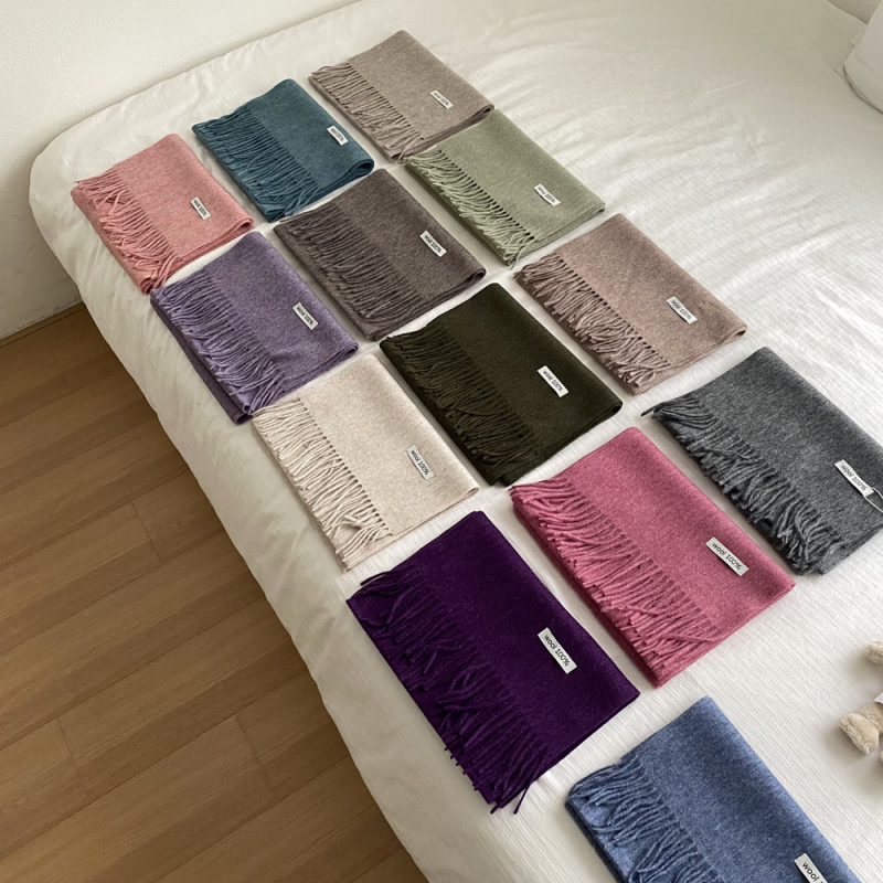 Šal od 100% vune, warp-knit, s resicama, za zimu