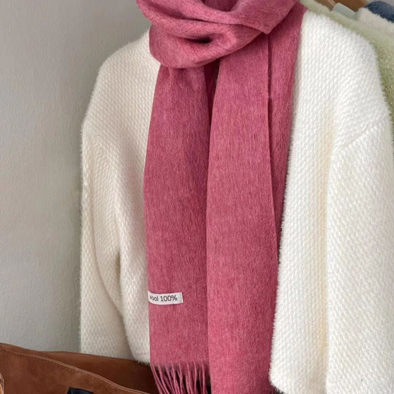 Šal od 100% vune, warp-knit, s resicama, za zimu